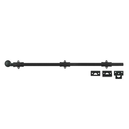 Dendesigns 24 in. Heavy Duty Surface Bolt, Black - Solid DE2666999